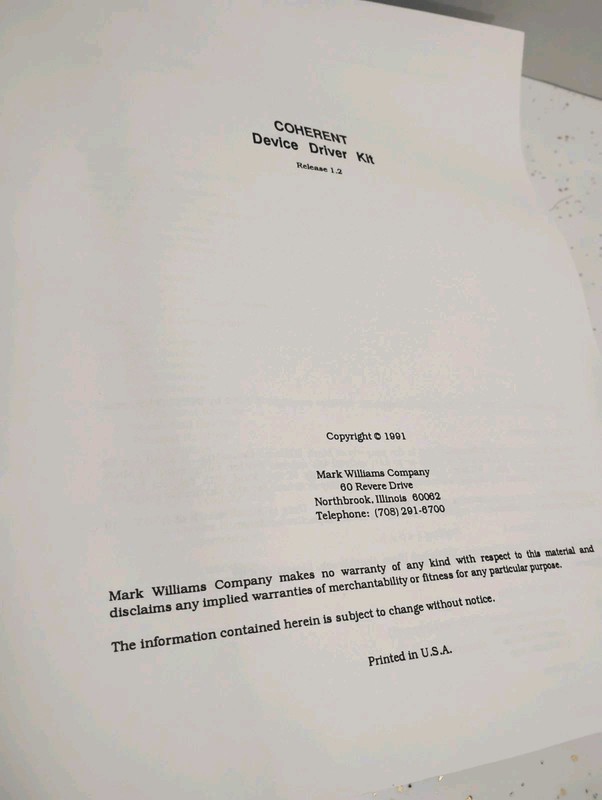 Coherent Device Driver Kit Manual And Floppy Version 1.2 gallery