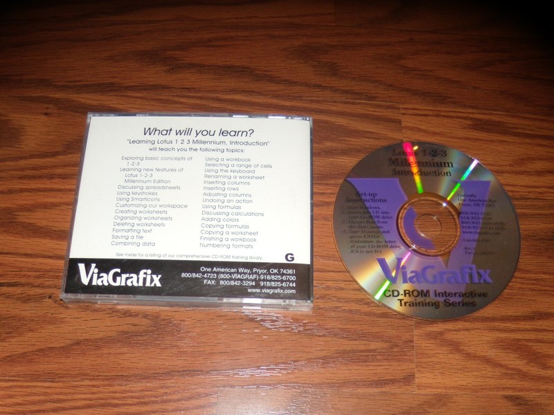 Lotus 1-2-3 Millennium Introduction ViaGrafix CD-ROM Interactive Training Series