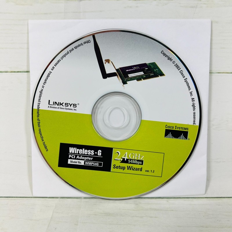 Linksys Wireless-G PCI Adapter Model WMP54G Ver.1.2 2.4GHz 802.11g Wizard Setup