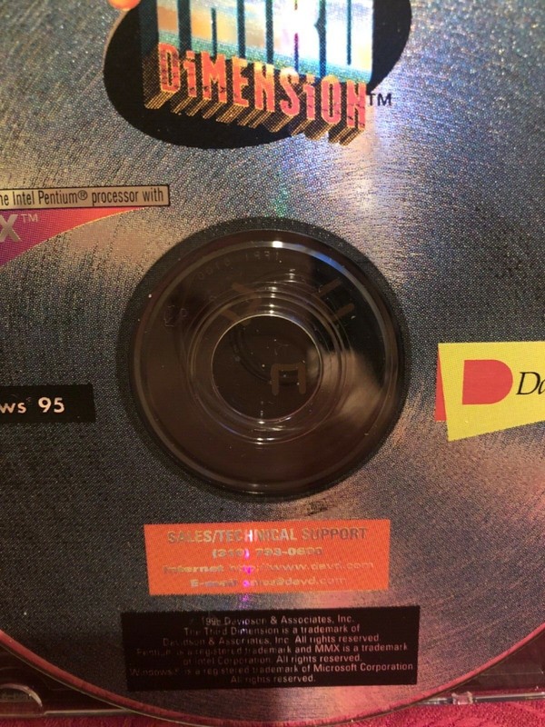 1996 Davidson THIRD DIMENSION WINDOW 95 CD gallery