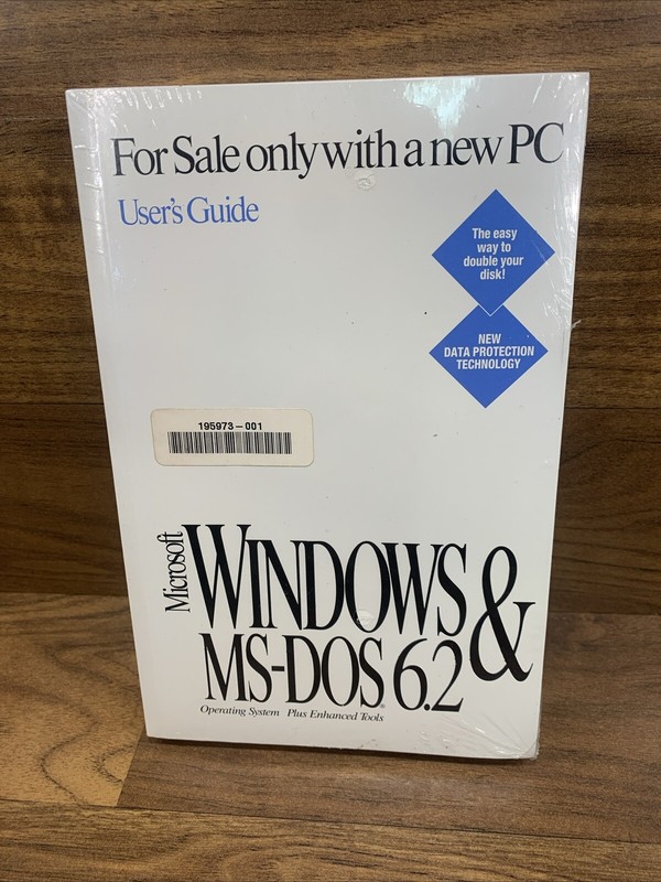 Vintage Microsoft Windows & MS-DOS 6.2 Concise User’s Guide w/COA Sealed No Disc