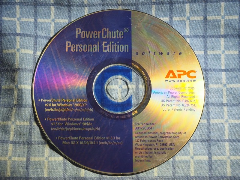 APC PowerChute Personal Edition CD 991-2005H CD-ROM Windows Original Disc Only