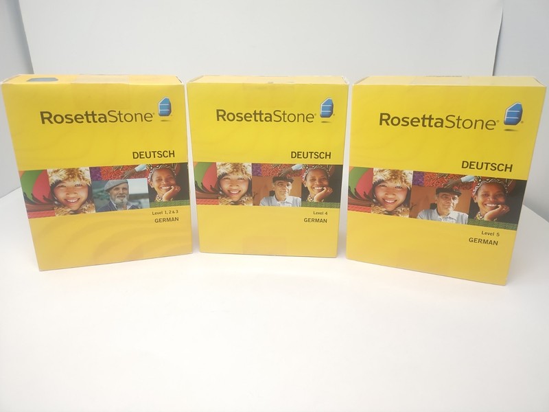 Rosetta Stone Deutsch German Complete Level 1-5 New Headphones(2 pair) #5 sealed