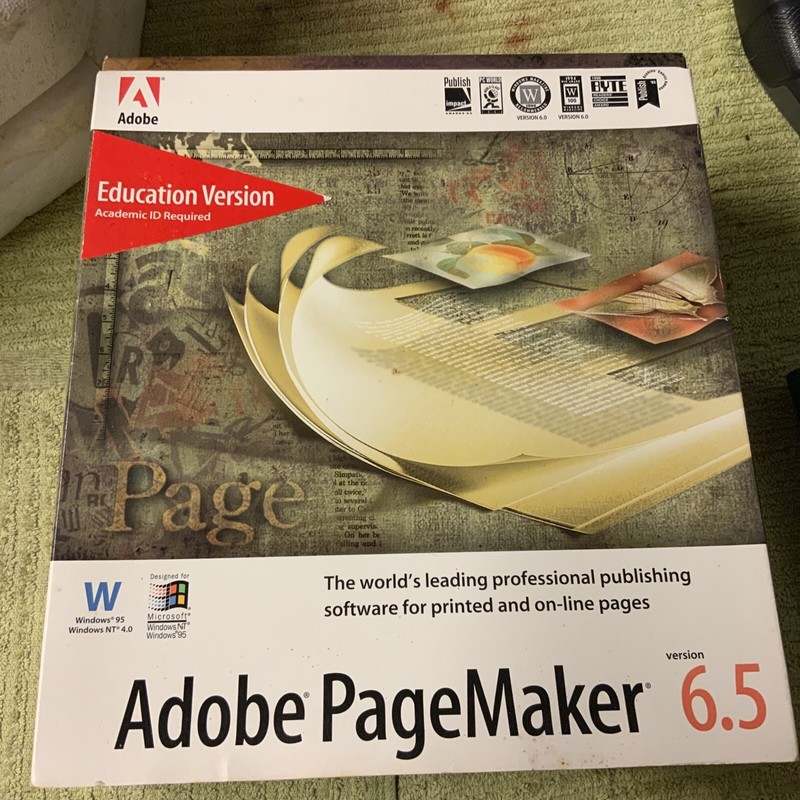 Big Boxed Vintage Adobe Pagemaker 6.5 for Mac Macintosh