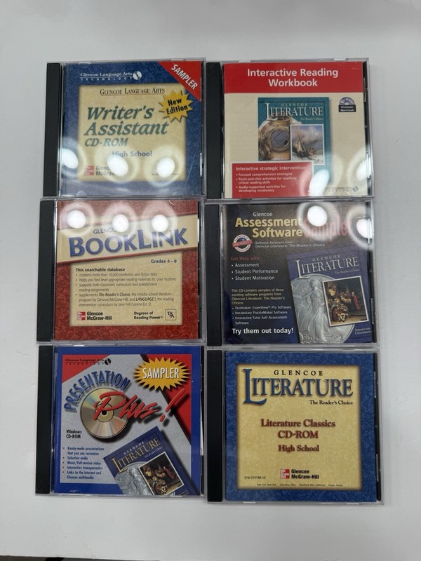 Glencoe Literature Interactive Book Link Student Teacher Sampler CD-ROM Lot Of 6
