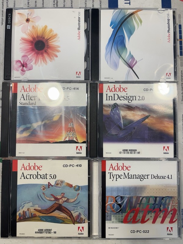 Lot Of 6 Softwares Adobe Illustrator Photoshop Cs2 After Effects Wth SN ….