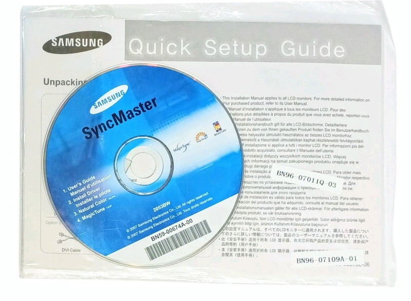 2x Samsung SyncMaster CDs User Guide/Install Driver TFT-LCD Monitor 2007 920BM01 gallery