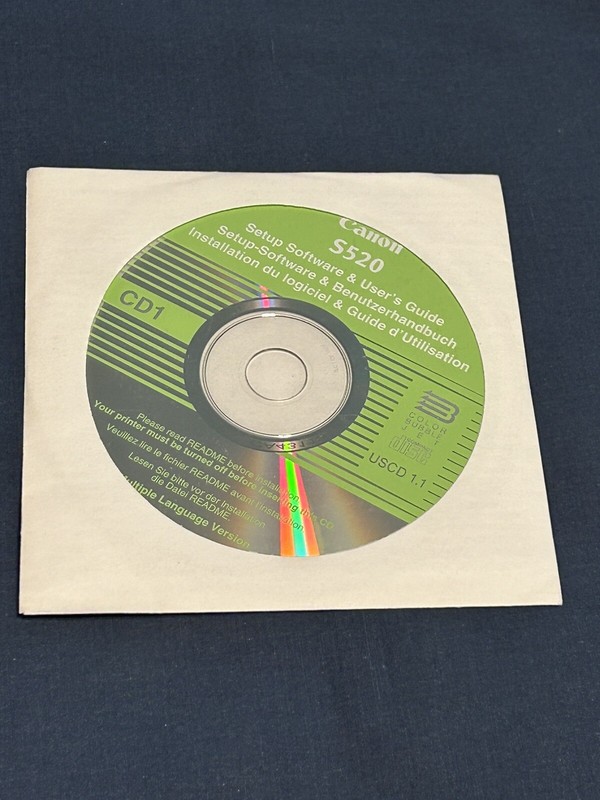 Canon S520 Setup Software & User Guide Installation CD Color Bubble Jet Printer