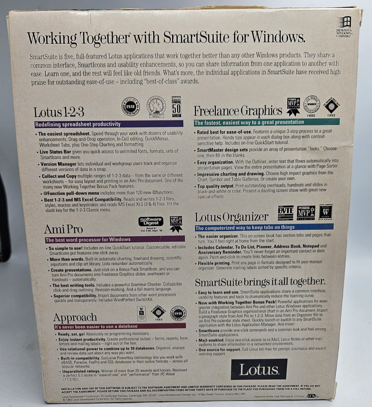 Lotus SmartSuite w/Release 2.1 IBM/Windows - Manuals and Paperwork Only gallery