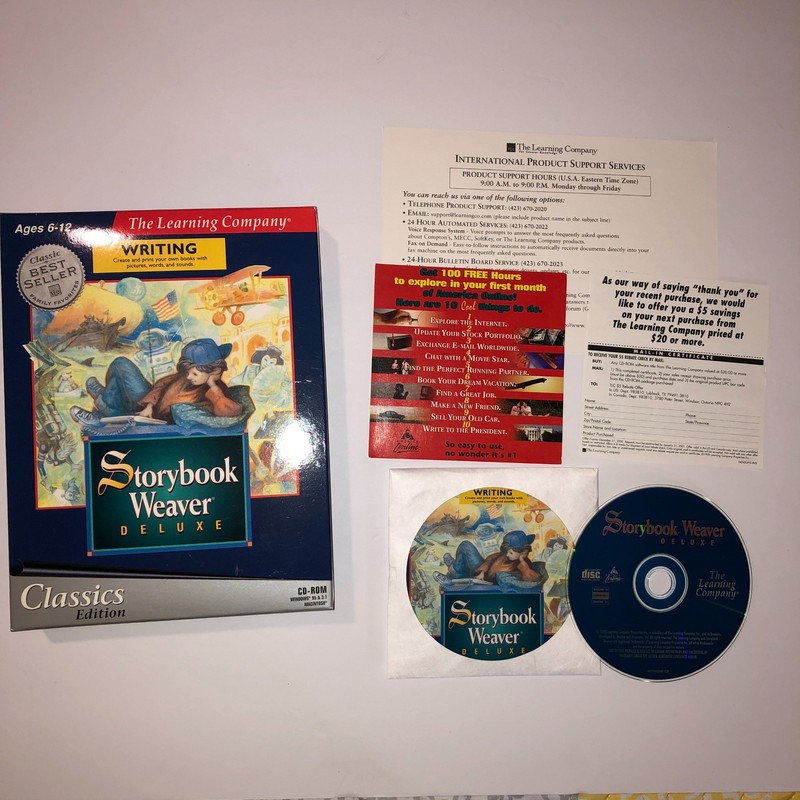 Storybook Weaver Deluxe BIG BOX PC Windows/Mac CD-ROM The Learning Company NM CD
