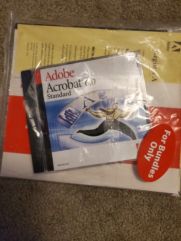 New Sealed Adobe Acrobat 6.0 Standard for Windows PC with serial number SIP