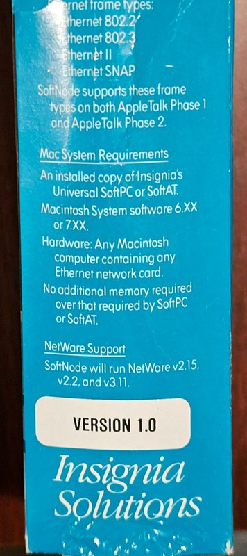 Insignia Solutions SOFTNODE Novell NetWare Access for Universal SoftPC SoftAT gallery