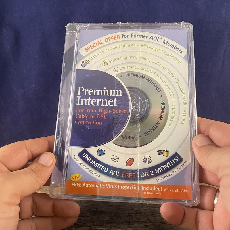AOL Unlimited Free 2 Months Virus Protection Included Premium Internet Cd ROM