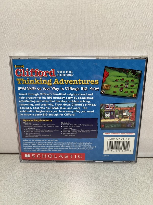 Clifford the Big Red Dog Thinking Adventures PC CD ROM Game Scholastic Ages 4-6 gallery