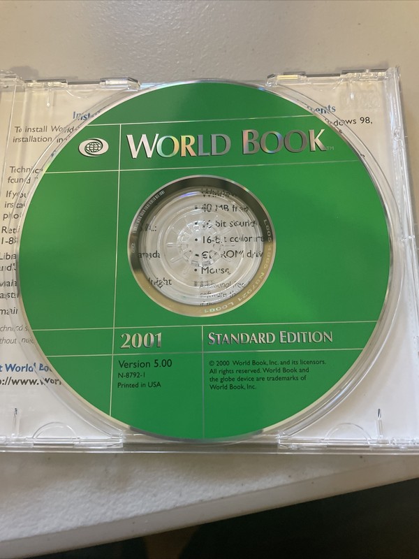 2001 USERS GUIDE * WORLD BOOK PC CD Standard Edition. gallery