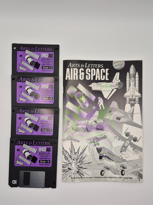 3.5″ Floppy Disks ARTS & LETTERS SPACE AGE 1993 Computer Support Corporation