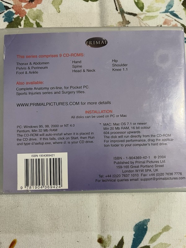 Primal 3D Interactive Series Complete Human Anatomy PC MAC 9 CD-Rom Set gallery