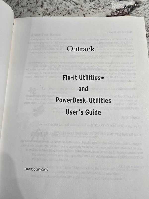 Ontrack Fix-It Utilities Users Guide Version 3.0 PC Repair Maintenance 1999 gallery