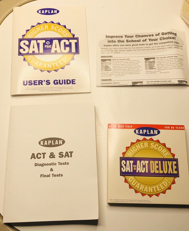 KAPLAN HIGHER SCORE ON SAT PSAT ACT DELUXE 5-DISC CD 1998 WIN/MAC Practice Tests gallery
