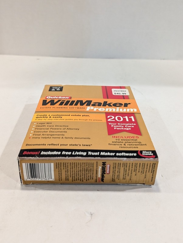 Quicken WillMaker PREMIUM 2011 - NOT COMPLETE - 4 Discs PC CD-ROM gallery