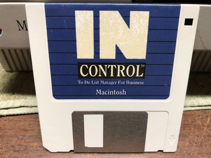 In Control for Macintosh Software 3-1/2″ disks – vintage Mac software