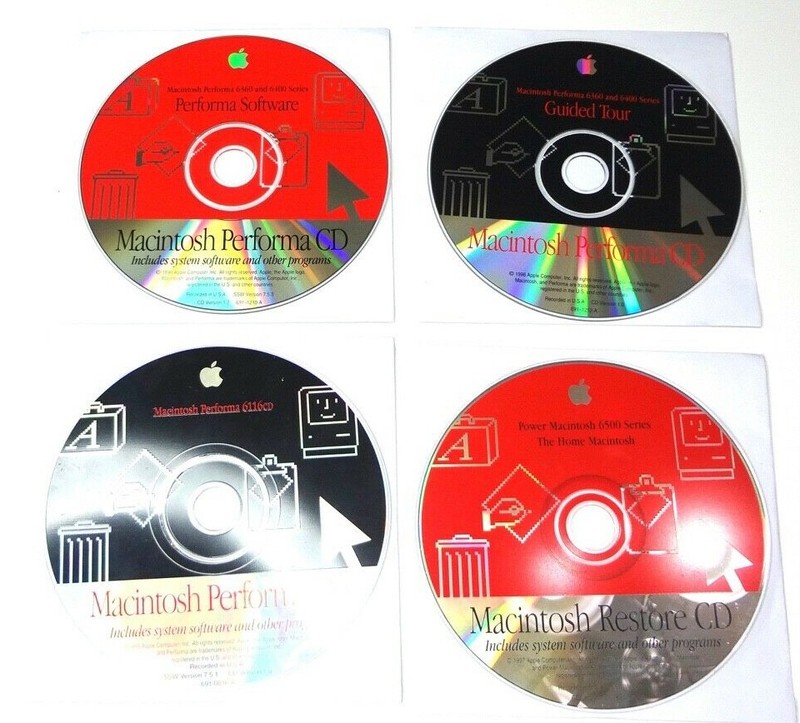 Apple CDs Power Macintosh Performa (4 CDs) Series 6360 + 6116 + 6400 + 6500