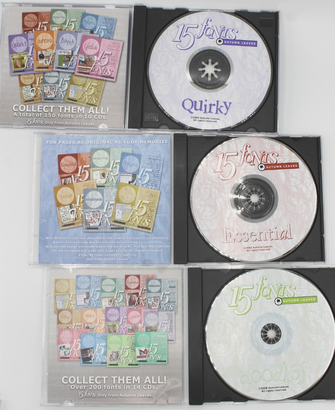15 Fonts - Essential, Quirky & Doodles - Lot of 3 Font CD-ROMs for Scrapbooking gallery
