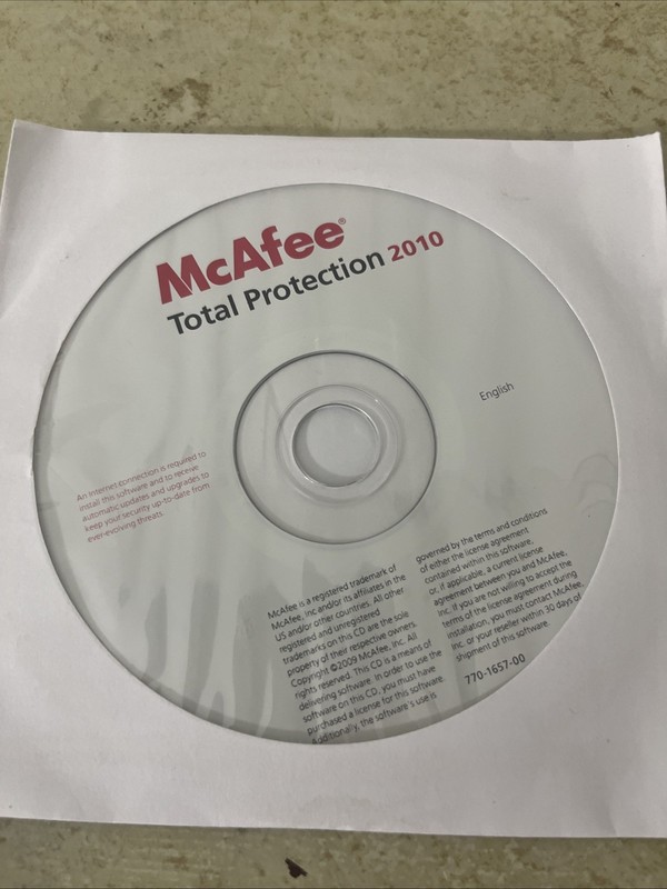 McAfee Total Protection 2010~ CD-ROM gallery