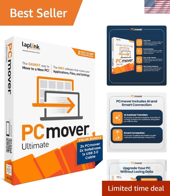 Personalized Data Migration Software – PCmover Ultimate 11 + Fast Transfer Cable
