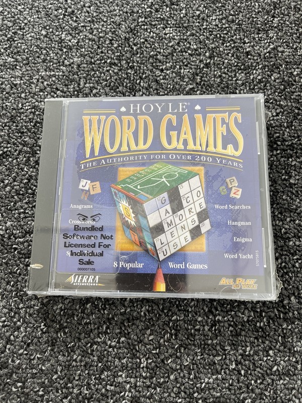 Hoyle Word Games 1999 PC CD Software Still Sealed 8 Popular Word Games Sierra