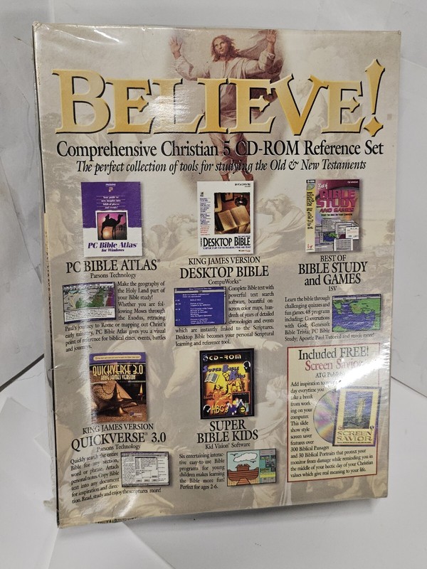 Believe Comprehensive Christian 5 CD-ROM Reference Set King James Version 1995 gallery
