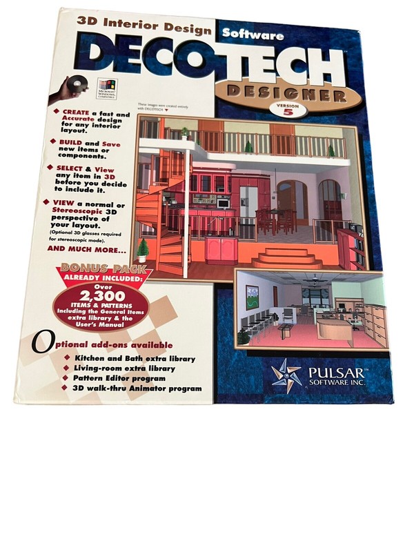 VTG 1997 DecoTech Designer 5 3D Interior Design Software New In Sealed Box gallery