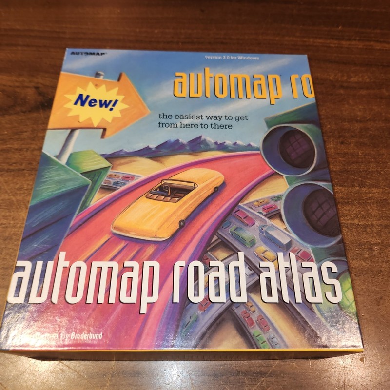 Vintage Automap Road Atlas Version 3.0 Windows, 16 -3.5″ hard disks L