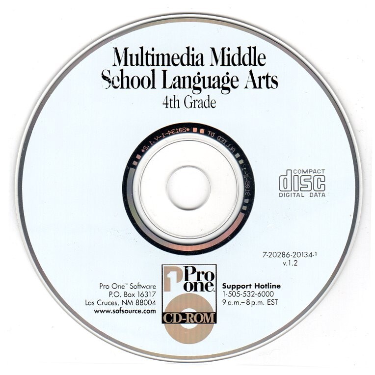 Middle School Language Arts 4th Grade CD-ROM for Windows – NEW CD in SLEEVE