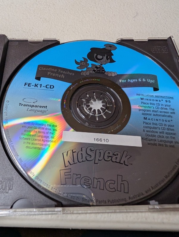 Kidspeak French Transparent Language PC Software Windows Mac CD ROM gallery