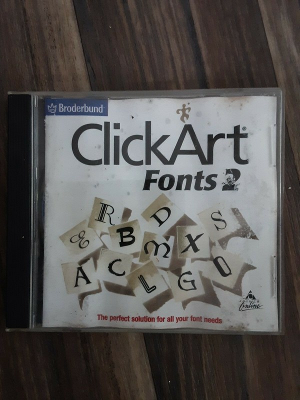ClickArt Fonts 2 PC CD 10,000 letters lettering word art write documents project