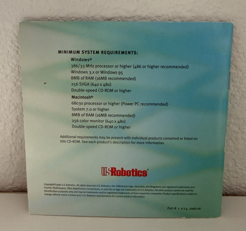 U.S. Robotics 56K Connections Vol 3 CD-ROM Vintage Internet Software Win 3.1/95 gallery
