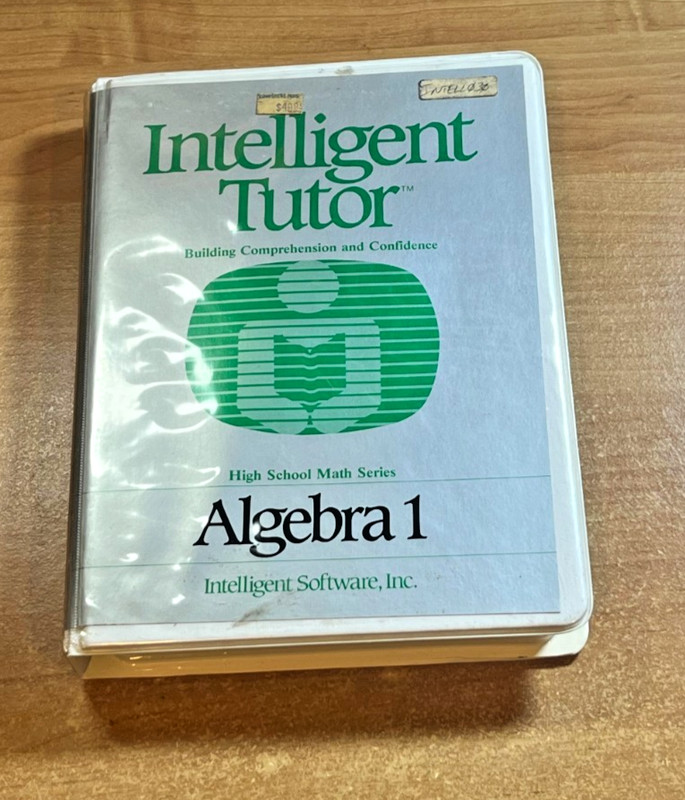 Intelligent Tutor Algebra 1 5.25 disk for Apple II +,IIe,IIc,IIgs