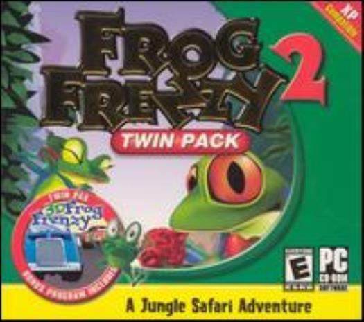 Frog Frenzy Twin Pack 1 & 2 PC CD avoid evil monkeys, rats, killer bees game!