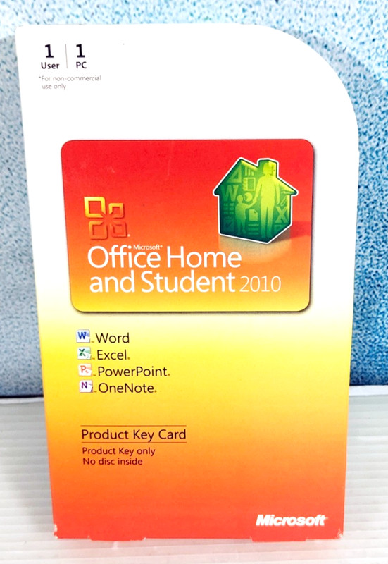 Genuine Microsoft Office Home and Student 2010 Product Key Card No DVD Disk