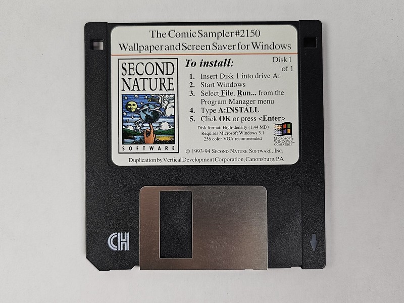 Comic Sampler Screen Saver & Wallpaper for Windows 3.5 Floppy Disk B. C. Shoe gallery