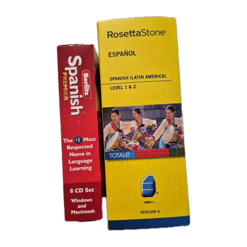 Learn Spanish with Rosetta Stone AND Berlitz Learning System FREE SHIPPING gallery