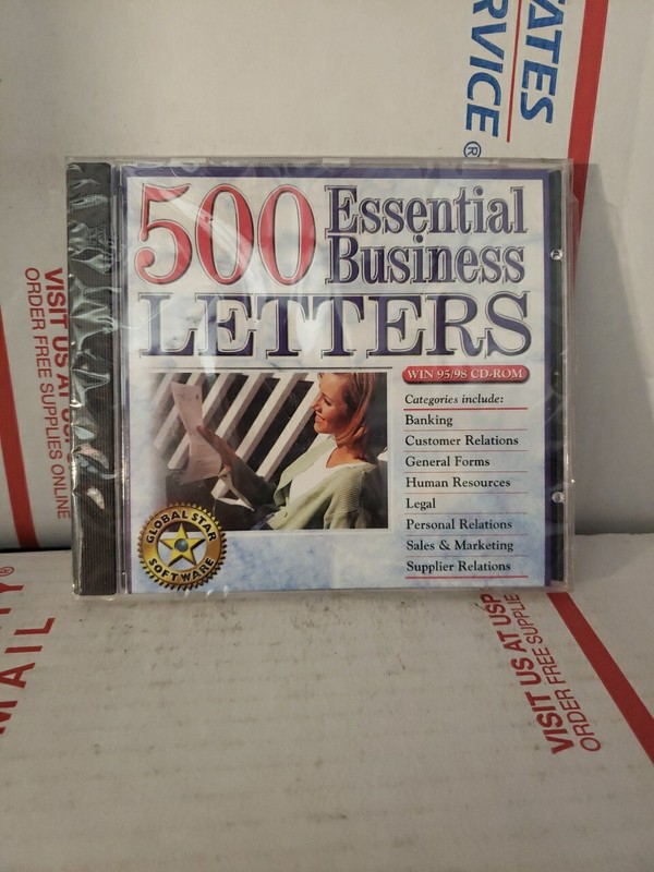 New Sealed 500 Letters Business Letters Win 95/98 • CD-ROM ~ Shelf177