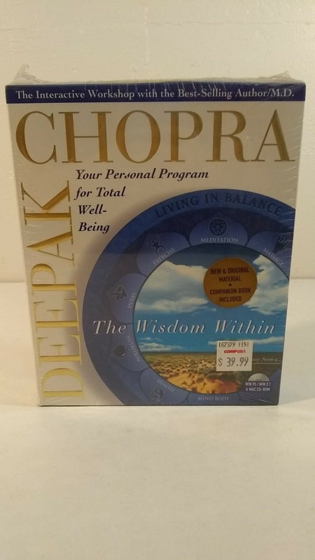 The Wisdom Within Deepak Chopra M.D. Book and Interactive CD-Rom Win 95 3.1 /Mac