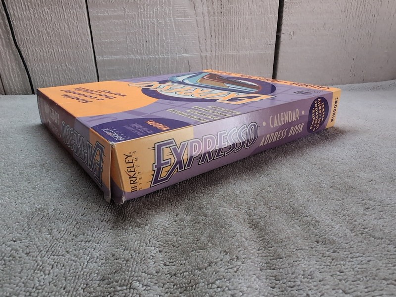 OPEN BOX Expresso Calendar Address Book 1994 Berkeley PC Big Box 3.5" Floppy gallery