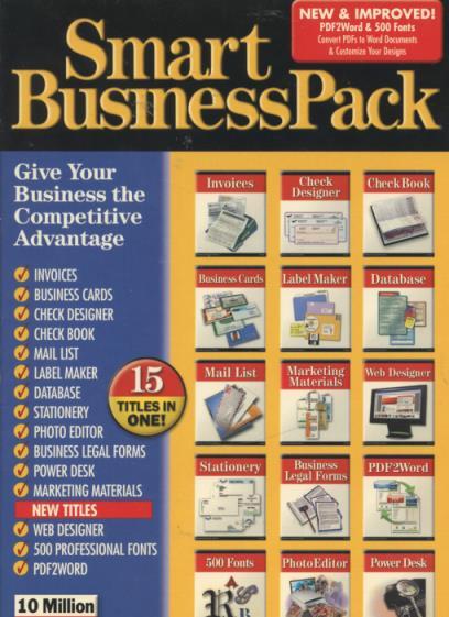 Smart Business Pack 2-Disc w/ Manual PC CD check designer productivity database+