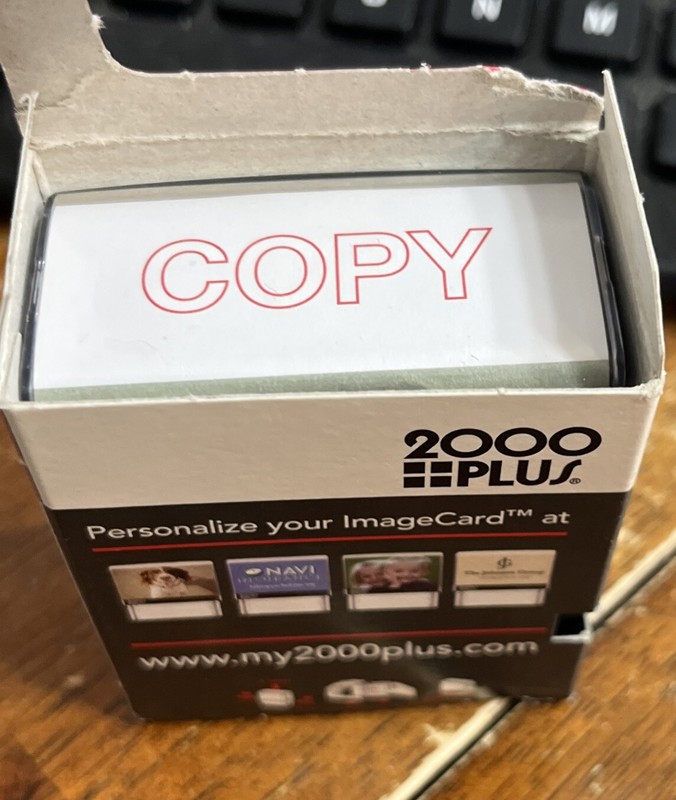 Tenenz Tax & Accounting Products 2000 Plus “COPY” Stamp With Open Box Red Ink gallery