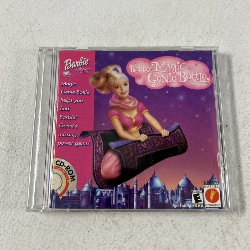 Barbie Magic Genie Bottle Game Disc PC Windows 95 & 98 CD-ROM Mattel 2000 – READ