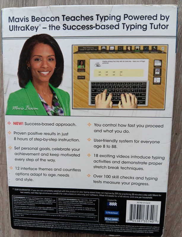 Mavis Beacon Teaches Typing Computer Software PC/MAC DVD-ROM Ultrakey Broderbund gallery