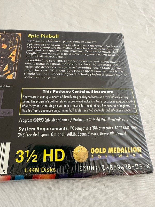Vintage Epic Pinball for Your PC Computer by Gold Medallion 1993 New gallery